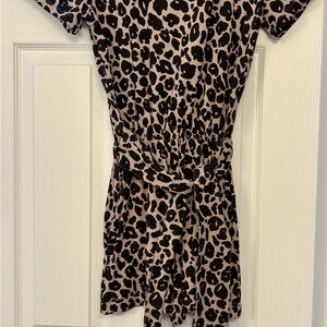 Leopard Print Short Sleeve Dress